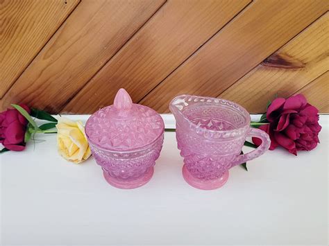 Upcycled Lavender And Pink Vintage Creamer And Sugar Bowl Set Etsy