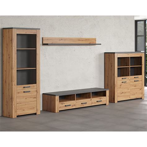 Fero Living Furniture Set In Artisan Oak And Matera With Led