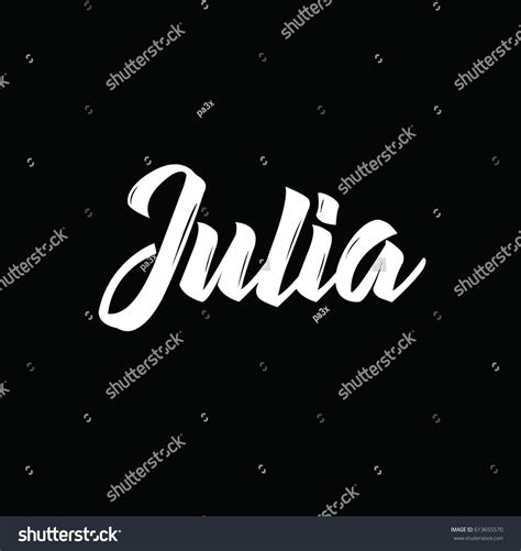 Julia Text Design Vector Calligraphy Typography เวกเตอร์สต็อก ปลอดค่า