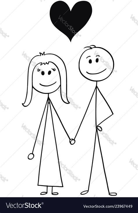 Cartoon Of Heterosexual Couple Man And Woman Vector Image