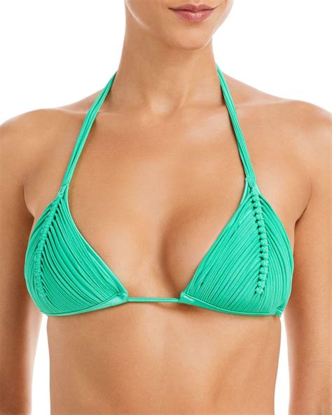 Pq Swim Isla Triangle Bikini Top In Green Lyst