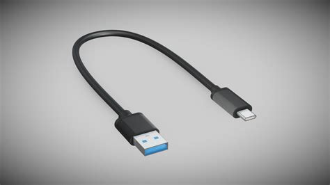 Usb To Usb C Cable Type A Type C 3d Model By Alessandroparca