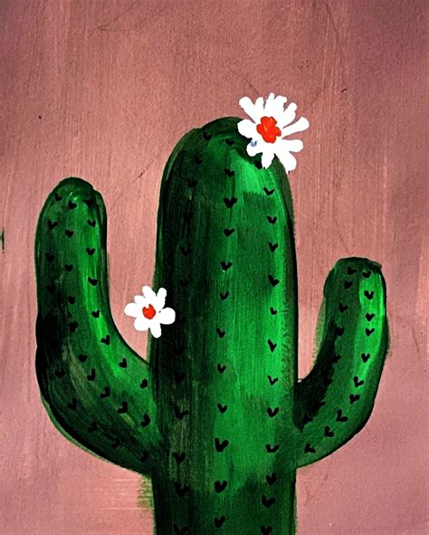 tableau contemporain peindre un cactus à l acrylique peinture facile