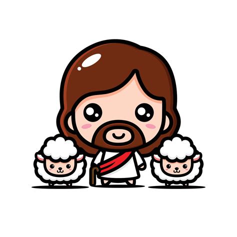 Lindo Diseño De Dibujos Animados De Jesucristo 3704765 Vector En Vecteezy