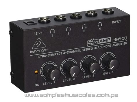 Amplificador De Audifonos Mini 4 Canales Behringer HA400 INSTRUMENTOS