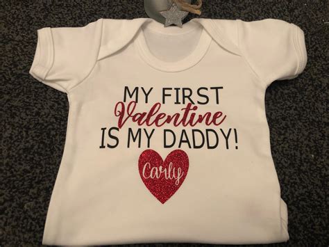 My First Valentines Vest Babygrow Baby Gift Valentines Day Etsy