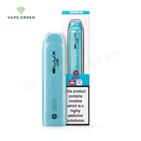 Mr Blue Disposable Vape By Elux Wild 600 Free Uk Delivery Vape Green