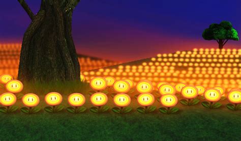 Mario Background Fire Flower Fields By Thenightcapking On Deviantart