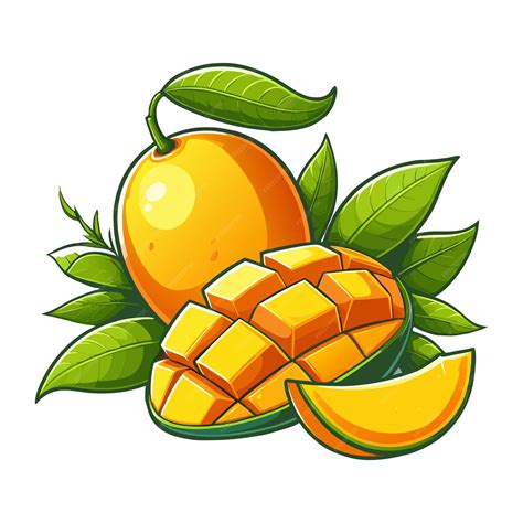 Mango Clipart Vector Illustration On White Background | Premium AI ...