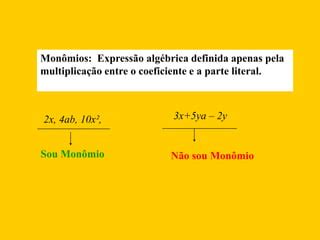 Polinomios E Monomios Ppt