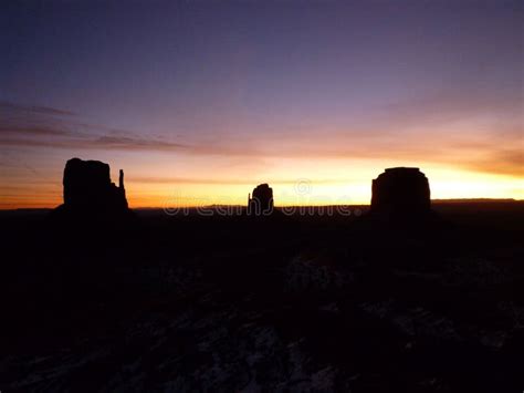 Stunning Silhouette View of Monument Valley at Sunset Stock Photo ...