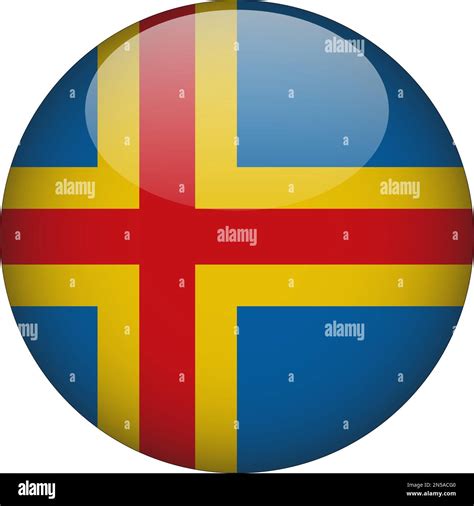 Aland D Rounded Flag Icon Button Vector Stock Vector Image Art Alamy