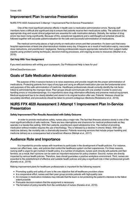 Solution Nurs Fpx Assessment Attempt Improvement Plan In