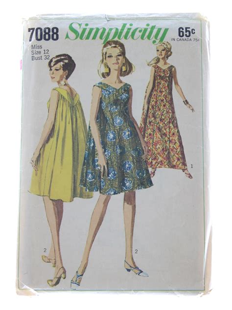 Retro 1960s Sewing Pattern 1967 Simplicity Pattern No 7088 Womens Sewing Pattern For Misses