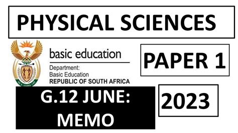 Paper Memo Physical Sciences Grade Final Exams