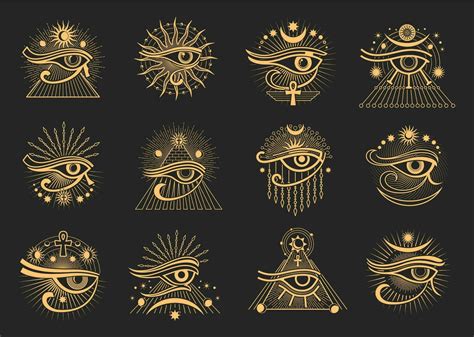 Horus Eye Egyptian Occult And Esoteric Symbols 27383177 Vector Art At