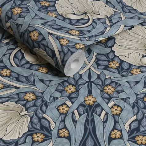 William Morris At Home Pimpernel Blue Wallpaper