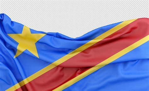 Bandeira da república democrática do congo (rdc) isolada sobre fundo ...