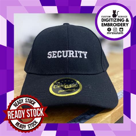 Security Guard Caps Caps Embriodery Topi Pengawal Keselamatan Shopee