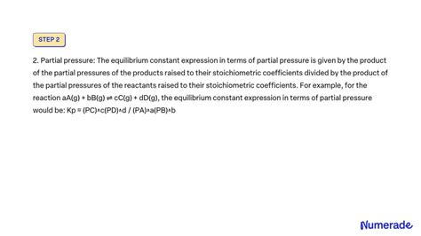 Solved Determine The Equilibrium Constant Expression In Terms Of Concentration Partial