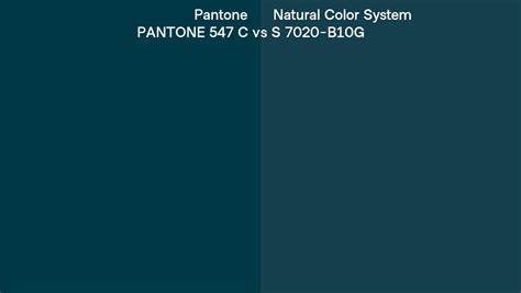 Pantone 547 C Vs Natural Color System S 7020 B10G Side By Side Comparison