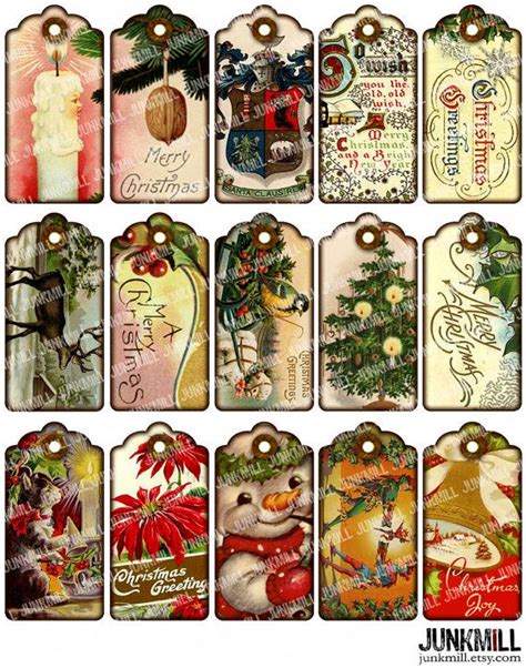 Vintage Christmas Tags Printable Printable Word Searches