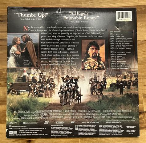 The Three Musketeers Laserdisc Charlie Sheen Kiefer Sutherland Ebay