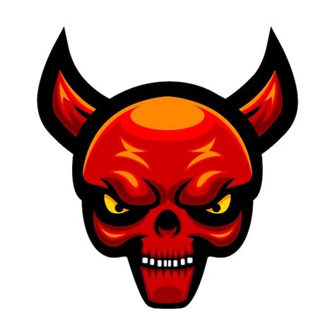 Premium Vector Demon Skull Head Logo Mascot Design