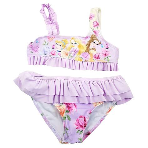 Costume Due Pezzi Principesse Disney Bikini Bimba