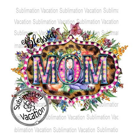 Simply Blessed Mama Sublimation Design Printable Png Mama Design