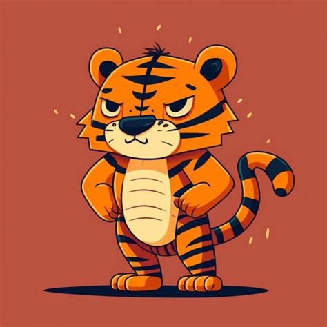 Illustration Vectorielle De Dessin Anim Mignon Tigre Photo Premium