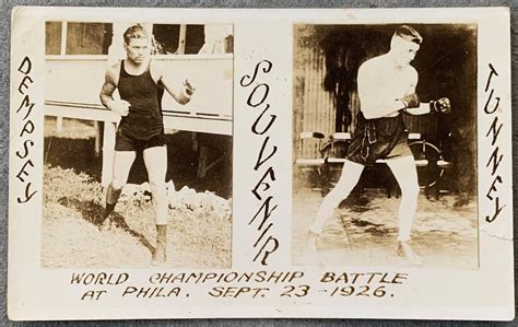 Dempsey Jack Gene Tunney I Real Photo Postcard 1926 Tunney Wins Titl