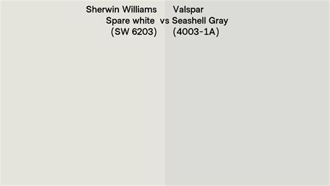 Sherwin Williams Spare White SW 6203 Vs Valspar Seashell Gray 4003