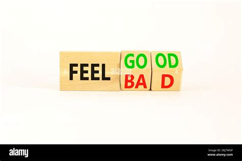 Feel Good Or Bad Symbol Businessman Turns Wooden Cubes And Changes