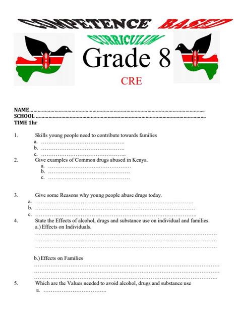 Grade 8 Cre Term 1 Opener Exam 2024 1880