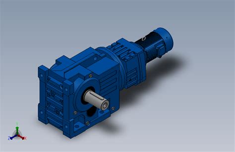 K87r57组合式螺旋锥齿轮减速机k87r57 Y025 4p 726 M1 0° Asolidworks 2018模型图纸下载 懒石网