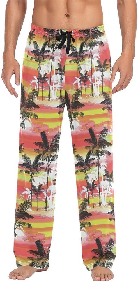 Freeamg Palm Tree Pattern Pajama Pants For Men Men S Separate Bottoms Comfortable Sleep Lounge