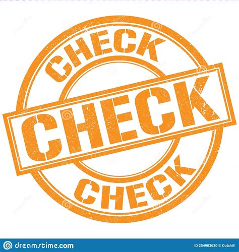 Check Text Written On Orange Stamp Sign Stock Illustration