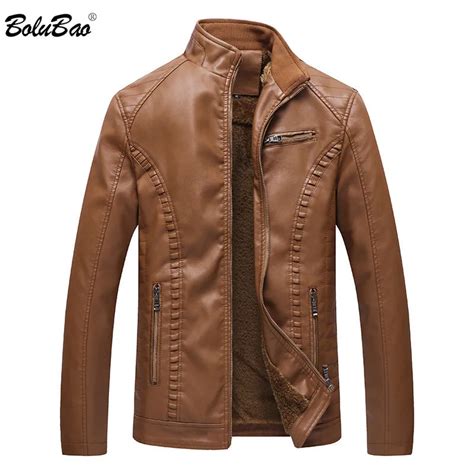 Bolubao Homens Inverno Jaqueta De Camur A De Couro Casual Z Per Da