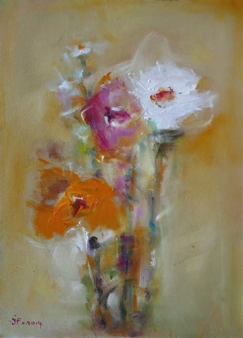 Three Flowers Painting by Ioan Popei