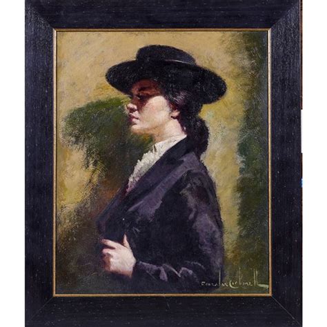 Rosendo Gonzalez Carbonell Portrait Of A Woman In Cordovan Hat