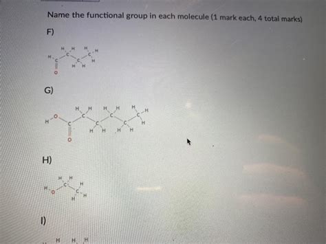 Solved Name The Functional Group In Each Molecule 1 Mark Chegg