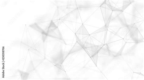 Abstract White Futuristic Background White Background Connecting Dots