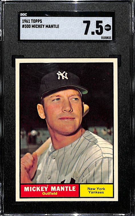 Lot Detail 1961 Topps Mickey Mantle 300 Graded SGC 7 5 NM Looks