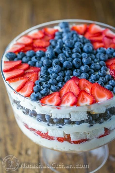 No Bake Berry Trifle Strawberry Blueberry Trifle 4th Of July