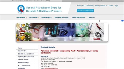 NABH Pre Entry Level Certification Account Opening At NABH Website