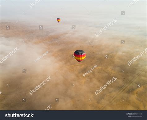 Aerial View Group Hot Air Balloon Flying Clouds Stock Photo Shutterstock