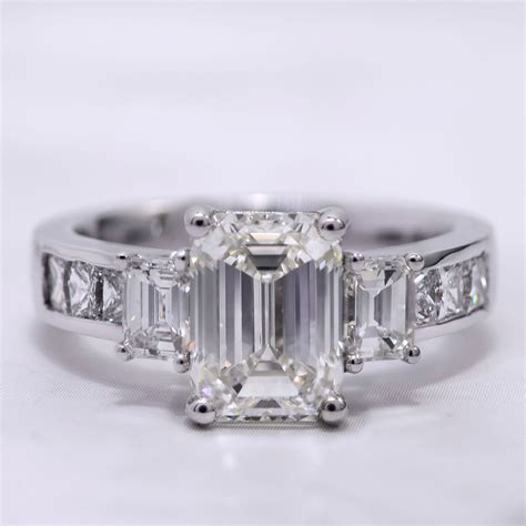 ct emerald cut natural diamond classic  stone emerald princess