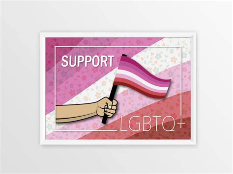 Lesbian Love Pride Flag Poster Couple Gift Art Lgbt Support Etsy