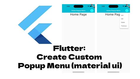 Flutter Create Custom Popup Menu Material Ui Youtube